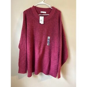 Primark 2XL Fuzzy Knit Sweater Long Sleeve Crewneck Pullover Raspberry